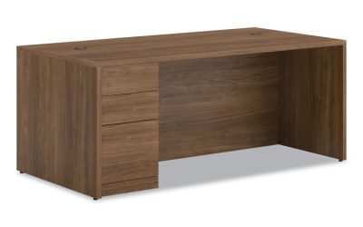 10500 SeriesT “L” Workstation Single Pedestal Desk with Full-Height Pedestal, 72″ x 36″ x 29.5″, Pinnacle