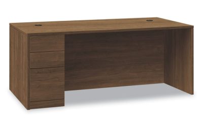 10500 Series Single Pedestal Desk, Left Pedestal: Box/Box/File, 66″ x 30″ x 29.5″, Pinnacle