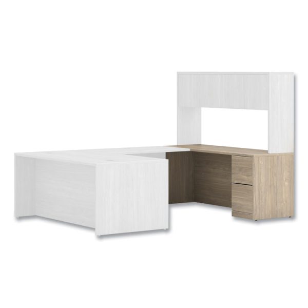 10500 Series Full-Height Right Pedestal Credenza, 72" x 24" x 29.5", Kingswood Walnut - Image 2