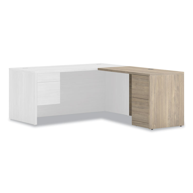 10500 Series Return with Full-Height Pedestal, Right, 48" x 24" x 29.5", Kingswood Walnut - Image 2