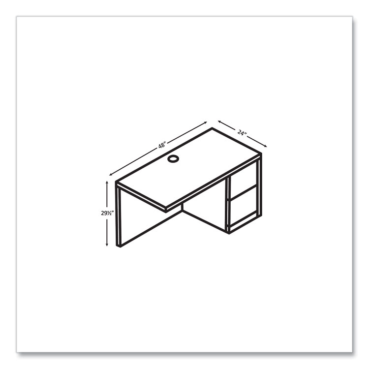 10500 Series Return with Full-Height Pedestal, Right, 48" x 24" x 29.5", Kingswood Walnut - Image 4