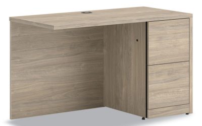 10500 Series Return with Full-Height Pedestal, Right, 48″ x 24″ x 29.5″, Kingswood Walnut