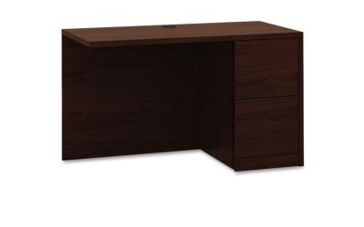 10500 Series L Workstation Return, Full-Height Right Ped, 48w x 24d x 29.5h, Mahogany