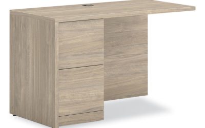 10500 Series Return with Full-Height Pedestal, Left, 48″ x 24″ x 29.5″, Kingswood Walnut