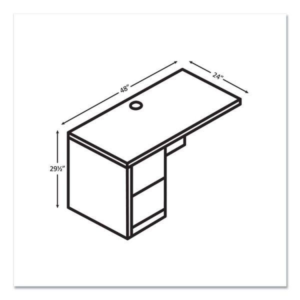 10500 Series Left Pedestal Return, 48 x 24 x 29.5, Pinnacle - Image 3