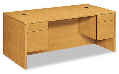 10500 Series Double 3/4-Height Pedestal Desk, Left and Right: Box/File, 72″ x 36″ x 29.5″, Harvest