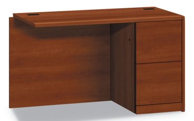10700 Series Full Right Pedestal Return, 48w x 24d x 29.5h, Cognac