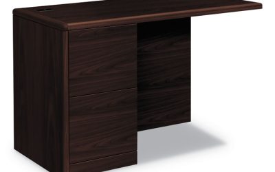 10700 Series Full Left Pedestal Return, 48w x 24d x 29.5h, Mahogany