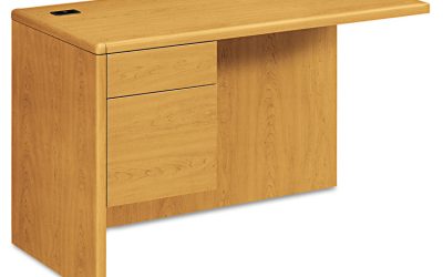 10700 “L” Workstation Return, Left 3/4 Pedestal, 48w x 24d x 29.5h, Harvest