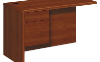 10700 “L” Workstation Return, Left 3/4 Pedestal, 48w x 24d x 29.5h, Cognac