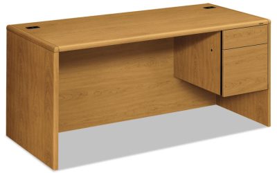 10700 Series “l” Workstation Desk With Three-Quarter Height Pedestal On Right, 66″ X 30″ X 29.5″, Harvest