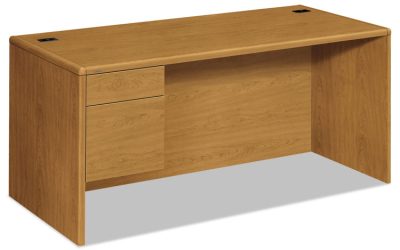 10700 Series “l” Workstation Desk With Three-Quarter Height Pedestal On Left, 66″ X 30″ X 29.5″, Harvest