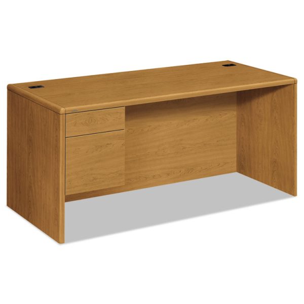 10700 Series "l" Workstation Desk With Three-Quarter Height Pedestal On Left, 66" X 30" X 29.5", Harvest
