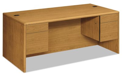 10700 Series Double Pedestal Desk With Three-Quarter Height Pedestals, 72″ X 36″ X 29.5″, Harvest