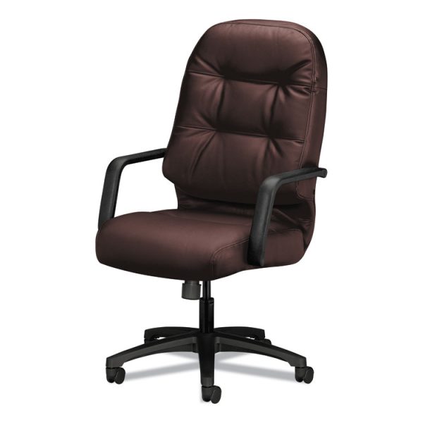 Pillow-Soft 2090 Series Executive High-Back Swivel/tilt Chair, Supports 300 Lb, 16.75" To 21.25" Seat, Burgundy, Black Base - Image 2