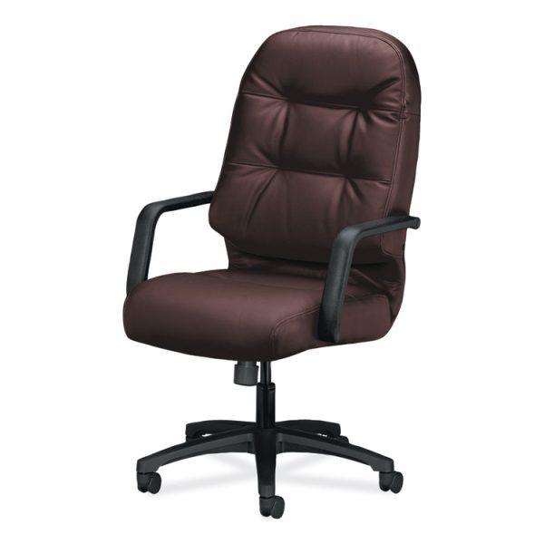 Pillow-Soft 2090 Series Executive High-Back Swivel/tilt Chair, Supports 300 Lb, 16.75" To 21.25" Seat, Burgundy, Black Base - Image 3