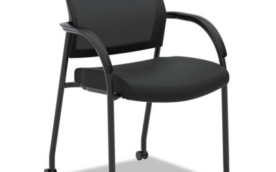 Lota Series Guest Side Chair, 23″ x 24.75″ x 34.5″, Black Seat, Black Back, Black Base