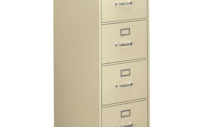 310 Series Vertical File, 4 Legal-Size File Drawers, Putty, 18.25″ X 26.5″ X 52″