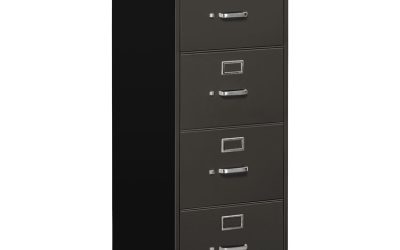 310 Series Vertical File, 4 Legal-Size File Drawers, Charcoal, 18.25″ X 26.5″ X 52″