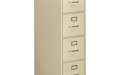 310 Series Vertical File, 4 Letter-Size File Drawers, Putty, 15″ X 26.5″ X 52″