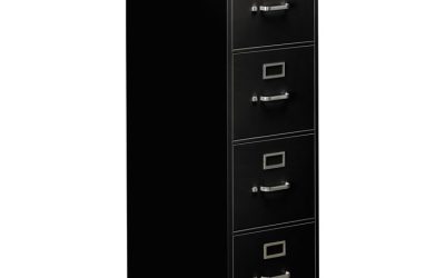 310 Series Vertical File, 4 Letter-Size File Drawers, Black, 15″ X 26.5″ X 52″