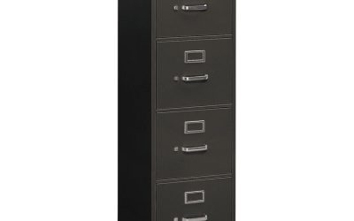 310 Series Vertical File, 4 Letter-Size File Drawers, Charcoal, 15″ X 26.5″ X 52″