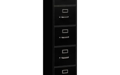 310 Series Vertical File, 5 Letter-Size File Drawers, Black, 15″ X 26.5″ X 60″