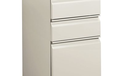 Brigade Mobile Pedestal With Pencil Tray Insert, Left/right, 3-Drawers: Box/box/file, Letter, Light Gray, 15″ X 19.88″ X 28″