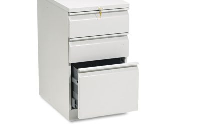 Brigade Mobile Pedestal With Pencil Tray Insert, Left/right, 3-Drawers: Box/box/file, Letter, Light Gray, 15″ X 22.88″ X 28″
