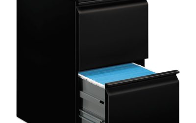 Brigade Mobile Pedestal, Left Or Right, 2 Letter-Size File Drawers, Black, 15″ X 22.88″ X 28″