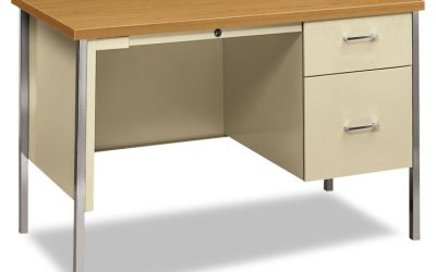34000 Series Right Pedestal Desk, 45.25″ X 24″ X 29.5″, Harvest/putty