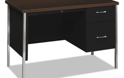 34000 Series Right Pedestal Desk, 45.25″ X 24″ X 29.5″, Mocha/black