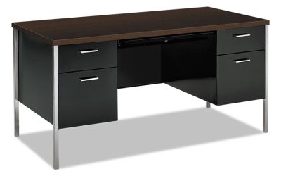 34000 Series Double Pedestal Desk, 60″ X 30″ X 29.5″, Mocha/black