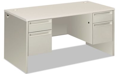 38000 Series Double Pedestal Desk, 60″ X 30″ X 30″, Light Gray/silver