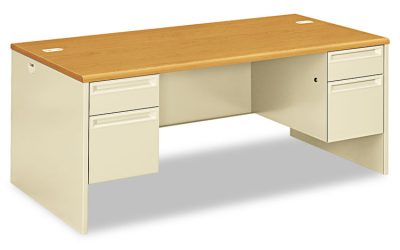38000 Series Double Pedestal Desk, 72″ X 36″ X 29.5″, Harvest/putty