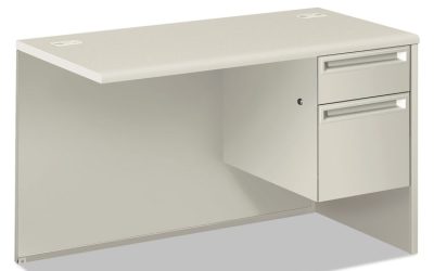 38000 Series Return Pedestal, Box/File, 26.38w x 50.38d x 31.38h, Right, Silver/Light Gray