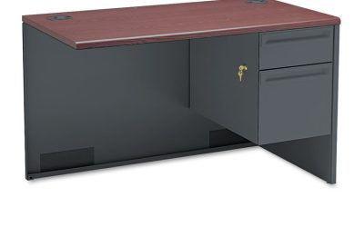 38000 Series Flush Return, Right, 48w x 24d x 29.5h, Mahogany/Charcoal