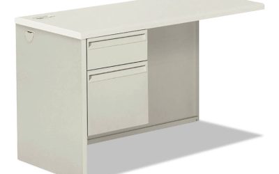 38000 Series Return Pedestal, Box/File, 26.38w x 50.38d x 31.38h, Left, Silver/Light Gray