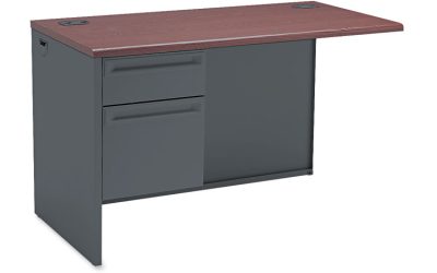 38000 Series Flush Return, Left, 48w x 24d x 29.5h, Mahogany/Charcoal