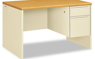 38000 Series Right Pedestal Desk, 48″ X 30″ X 29.5″, Harvest/putty