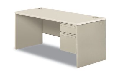 38000 Series Right Pedestal Desk, 66″ X 30″ X 30″, Light Gray/silver