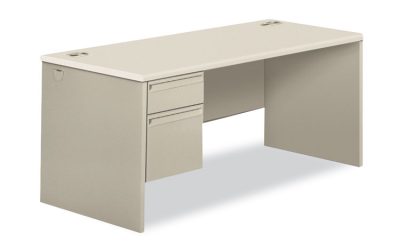 38000 Series Left Pedestal Desk, 66″ X 30″ X 30″, Light Gray/silver