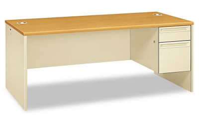 38000 Series Right Pedestal Desk, 72″ X 36″ X 29.5″, Harvest/putty