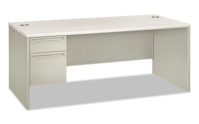 38000 Series Left Pedestal Desk, 72″ X 36″ X 30″, Light Gray/silver