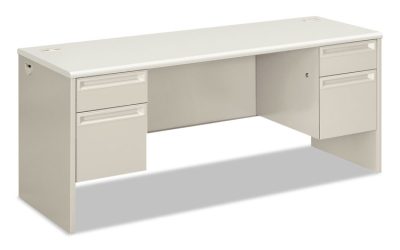 38000 Series Kneespace Credenza, 72w X 24d X 29.5h, Silver Mesh/light Gray