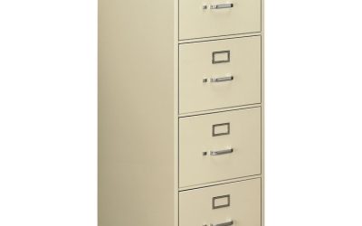 510 Series Vertical File, 4 Legal-Size File Drawers, Putty, 18.25″ X 25″ X 52″