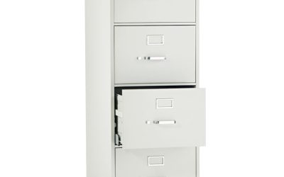 510 Series Vertical File, 4 Legal-Size File Drawers, Light Gray, 18.25″ X 25″ X 52″