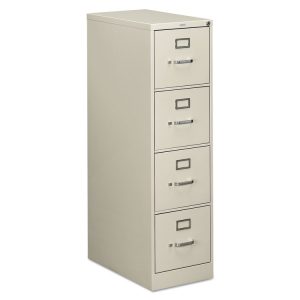 510 Series Vertical File, 4 Letter-Size File Drawers, Light Gray, 15" X 25" X 52"
