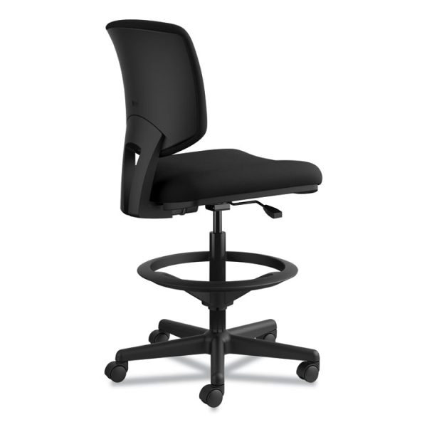 Volt Series Adjustable Task Stool, Supports Up To 275 Lb, 22.88" To 32.38" Seat Height, Black - Image 7