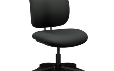 Comfortask Task Swivel Chair, Supports Up To 300 Lb, 15″ To 20″ Seat Height, Iron Ore Seat/back, Black Base